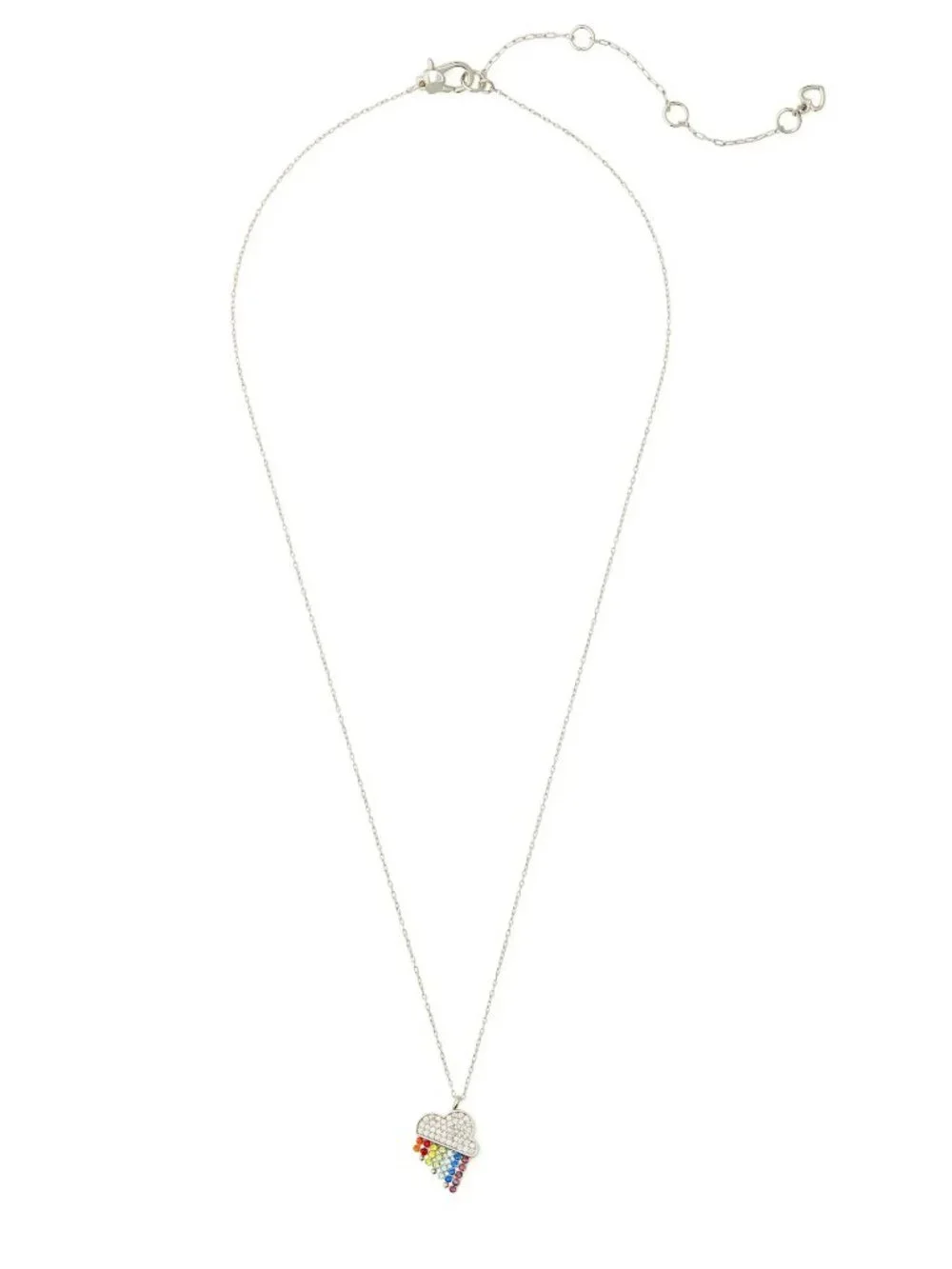 Kate Spade Rainbow Cloud Pendant Necklace Silver Crystal Multicolor Necklace
